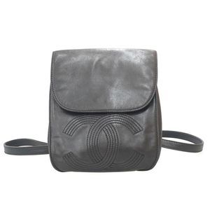 Chanel Rucksack Daypack Deca Coco Chain Leather Black Backpack